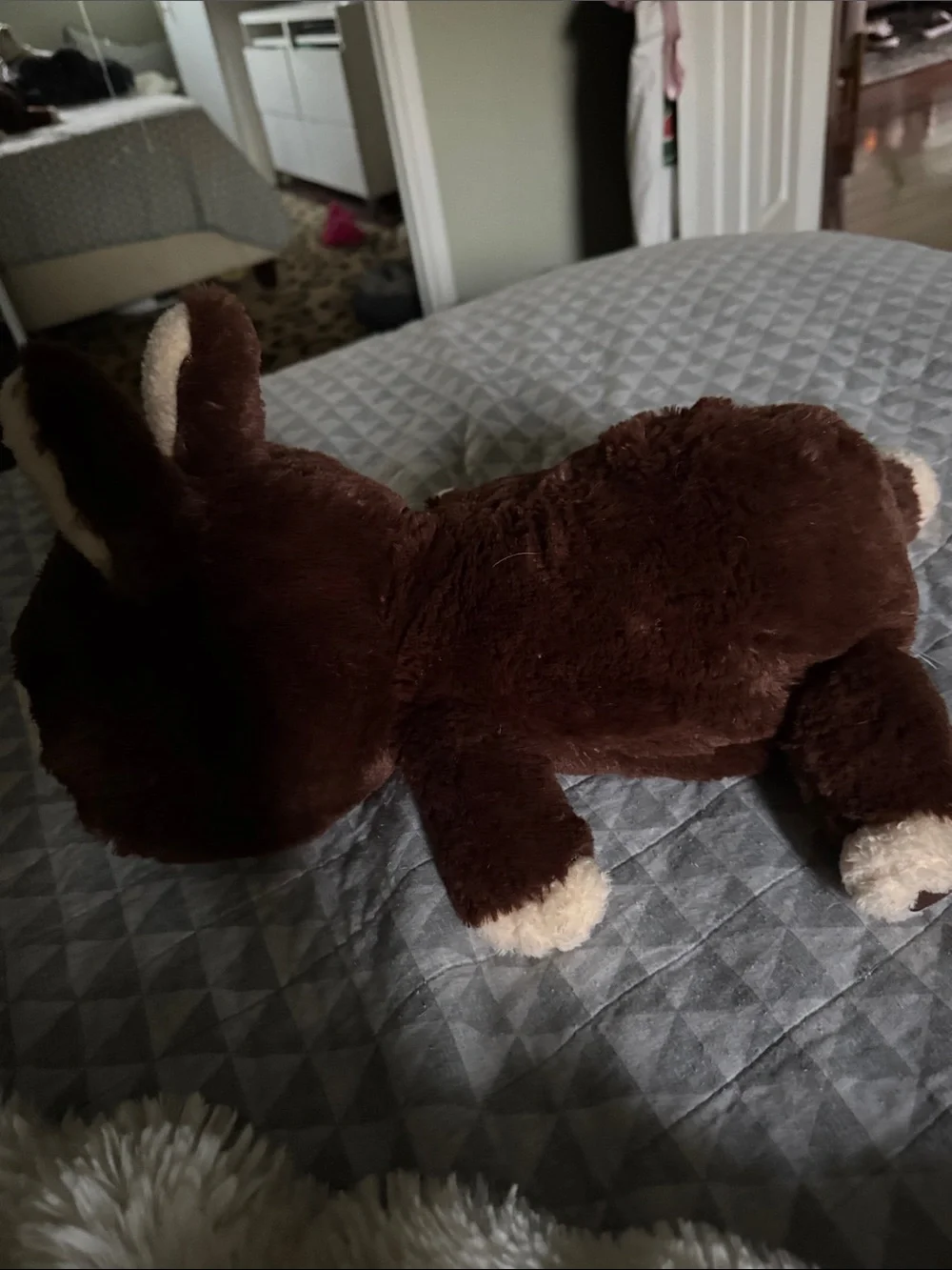 Real Labubu plush pillow doll- Brown and Cream with bar code limited edition